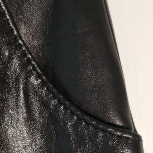 Vintage Sheep Skin High Waist Leather Pants Black EU Size 40/S - Picture 8 of 14